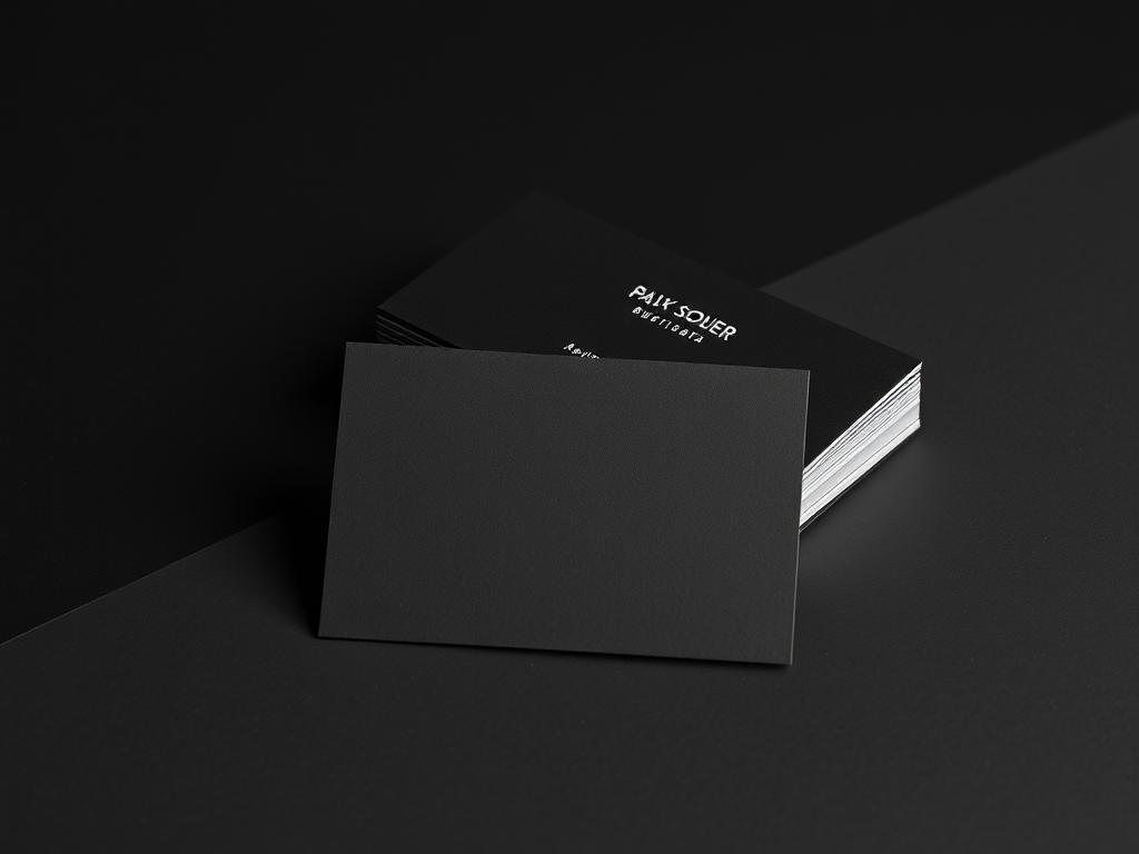 Designer business cards on dark paperфото